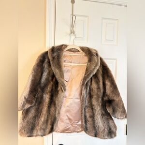 Vintage Regina Glenara by Glenoit Faux Fur Cape Coat